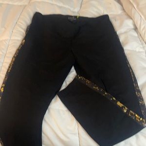 Black and gold sequined pants